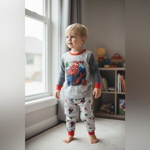 Marvel Gray and Red Spider-Man Pajama Sets